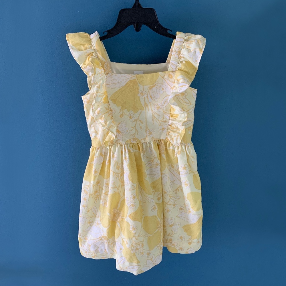 Gap Toddler Yellow Floral Apron Dress
